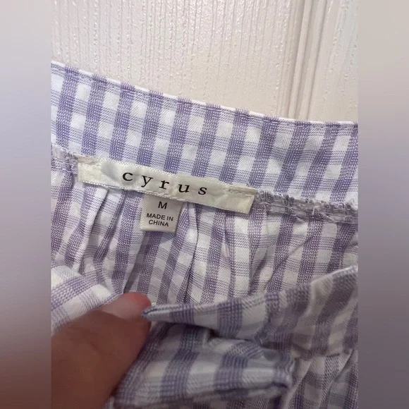 Gingham Lavender and White Blouse with Puff Sleeves cottagecore coastal cowgirl - Picture 8 of 10